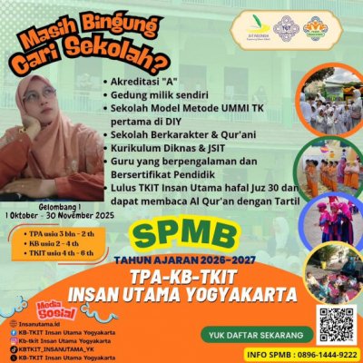 Info SPMB 2026 – 2027 KB TKIT Insan Utama